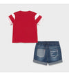 Conjunto Playera M/C Con Shorts Mezclilla Bebe Niño Mayoral M1219