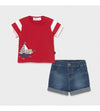 Conjunto Playera M/C Con Shorts Mezclilla Bebe Niño Mayoral M1219