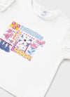 Conjunto Blusa M/C Bco-Dalia Con Short Estampado Bebe Niña Mayoral M1010