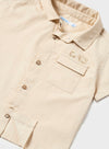 Conjunto Camisa M/C  Con Short Crema Bebe Niño Mayoral M1111