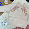 Conjunto Pantalon Pana Rosa Con Sueter Flores Bordadas Beige Mayoral M4354