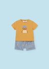 Conjunto Playera M/C Short Bordado Color Maiz Bebe Niño Mayoral M1208 MAYORAL