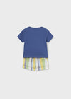 Conjunto Playera M/C Short Cuadros Azul Bebe Niño Mayoral M1223 MAYORAL