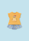 Conjunto Blusa M/C Falda Con Pañalero Pollitos Bebe Niña Mayoral M1812 MAYORAL