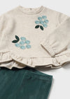 Conjunto Leggings Con Sudadera Color Verde Botella Mayoral M2706 Bebe Niña MAYORAL