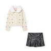 Conj. Short Falda Polipiel Chaqueta Tricotosa De Niña Boboli M729176 / M729109 BOBOLI