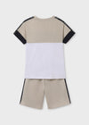 Conjunto Punto Cintas Print Beige Junior Niño Mayoral M6682 MAYORAL