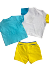 Conjunto 2 Playeras M/C Con Short Algodon Bebe Niño Amarillo Mayoral M1002