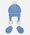 CONJ, GORRO Y MANOPLAS TEJIDO AZUL BEBE MAYORAL Mayoral