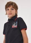 Polo M/C Print Negro Niño Junior Mayoral M6108 MAYORAL