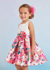 Vestido Mikado Combinado Fresa Niña Abelylula M5051 ABEL Y LULA