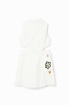 Vestido Mezclilla Strech Flowers Blanco Niña Desigual 23Sgvd02 DESIGUAL