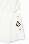 Vestido Mezclilla Strech Flowers Blanco Niña Desigual 23Sgvd02 DESIGUAL