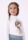 Blusa Semi Cuello M/L Estampado Crd-Blue Bell Niña Mayoral M4001 MAYORAL