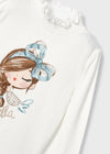 Blusa Semi Cuello M/L Estampado Crd-Blue Bell Niña Mayoral M4001 MAYORAL