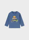 Playera  M/L Play "Foodtruck" Azul Bebe Niño Mayoral M2024 MAYORAL