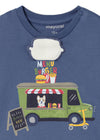 Playera  M/L Play "Foodtruck" Azul Bebe Niño Mayoral M2024 MAYORAL